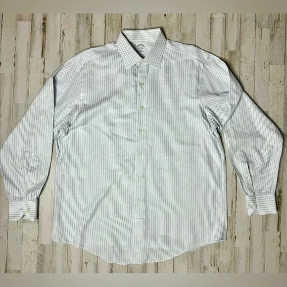 Brooks Brothers Other - Brooks Brothers White/ Blue Striped Shirt Mens 17-36 Button Up Long Sleeve